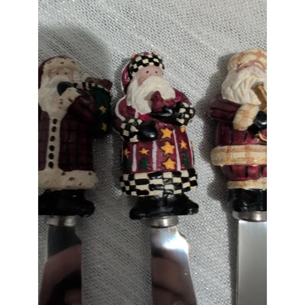 Boston Warehouse Santa Spreader Knives Set of 4 Christmas‎ Holiday Stainless